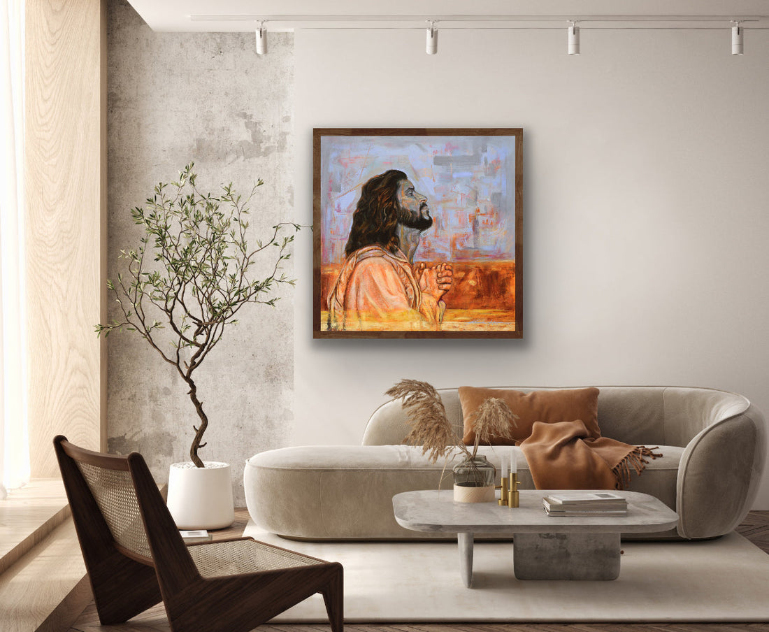 Modern vibrant Christian fine art print for home decor