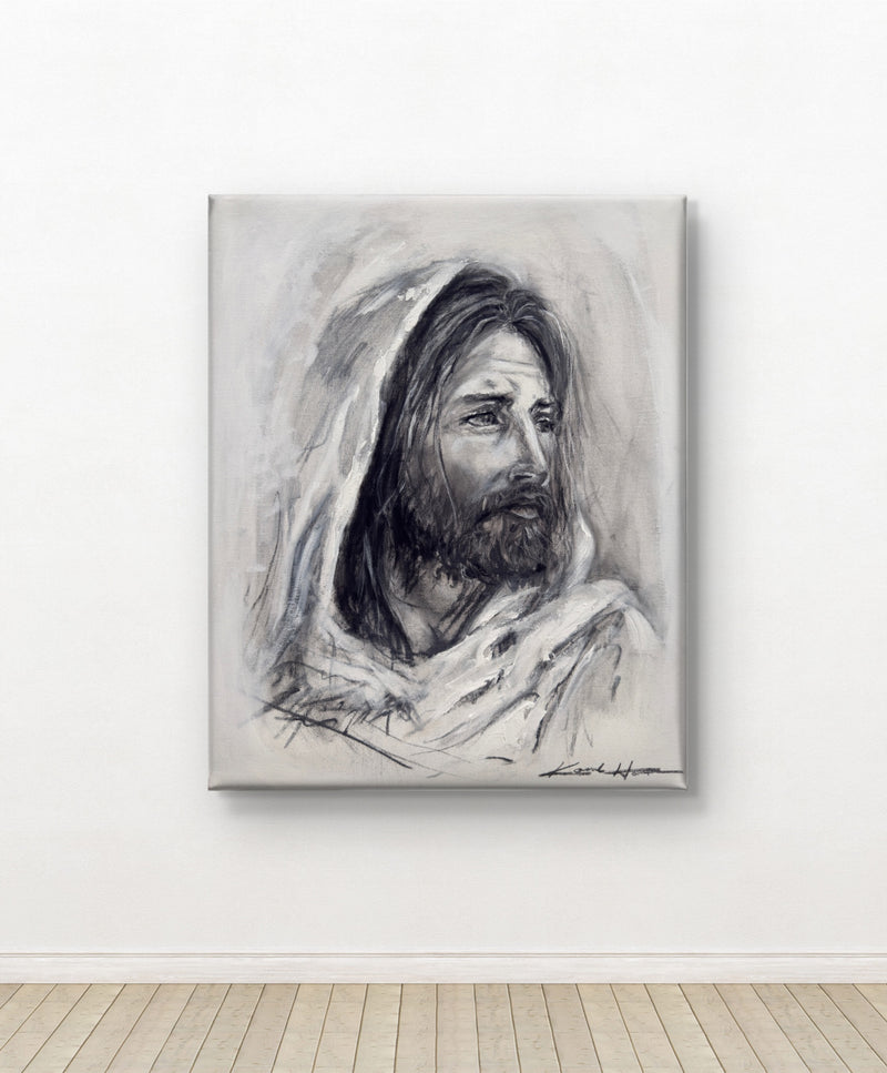 "Perfect Love"- Jesus Artwork Charcoal & Paint