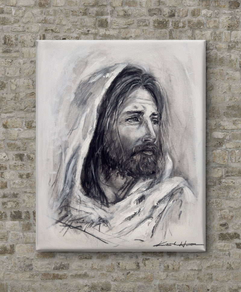 "Perfect Love"- Jesus Artwork Charcoal & Paint